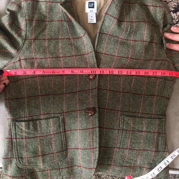 🔸GAP Wool Tweed Blazer Suit Jacket w/suede elbow pads 🍂🍁 - Picture 5 of 6